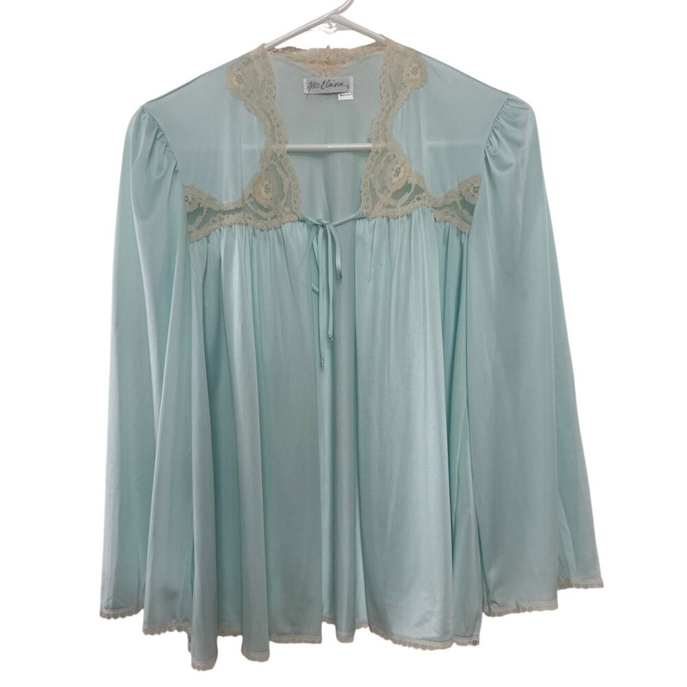 1970s Miss Elaine NWT Antron Nylon Lace Robe Bed Jacket – Small – Made in USA